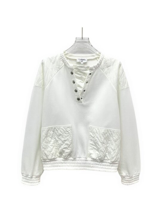 CHANEL Sweaters - Chanel white cotton sweatshirt